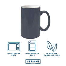 Load image into Gallery viewer, Serami 17oz Grey Classic Tall Coffee Mugs. Large Handles and Ceramic Construction, Set of 2
