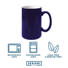 Load image into Gallery viewer, Serami 17oz Cobalt Classic Tall Coffee Mugs. Large Handles and Ceramic Construction, Set of 6
