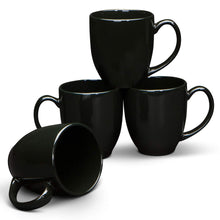 Load image into Gallery viewer, Serami 14oz Black Bistro Ceramic Coffee Mugs, 4pk

