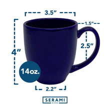 Load image into Gallery viewer, Serami 14oz Cobalt Bistro Ceramic Coffee Mugs, 4pk
