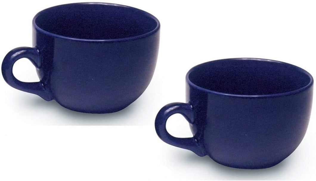 Serami 22oz Cobalt Jumbo Ceramic Bowl Mugs, 2pk