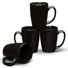 Load image into Gallery viewer, Serami 14oz Black Glendale Ceramic Coffee Mugs, 4pk
