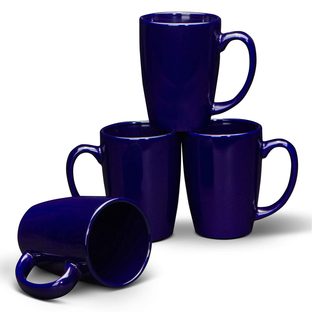 Serami 14oz Cobalt Glendale Ceramic Coffee Mugs, 4pk