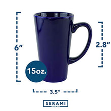 Load image into Gallery viewer, Serami 15oz Cobalt Funnel Ceramic Coffee Mugs, 4pk
