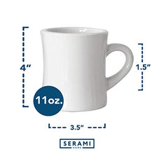 Load image into Gallery viewer, Serami 11oz White Classic Diner Coffee Mugs, 4pk
