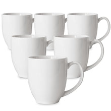 Load image into Gallery viewer, Serami 14oz White Bistro Ceramic Coffee Mugs, 6pk
