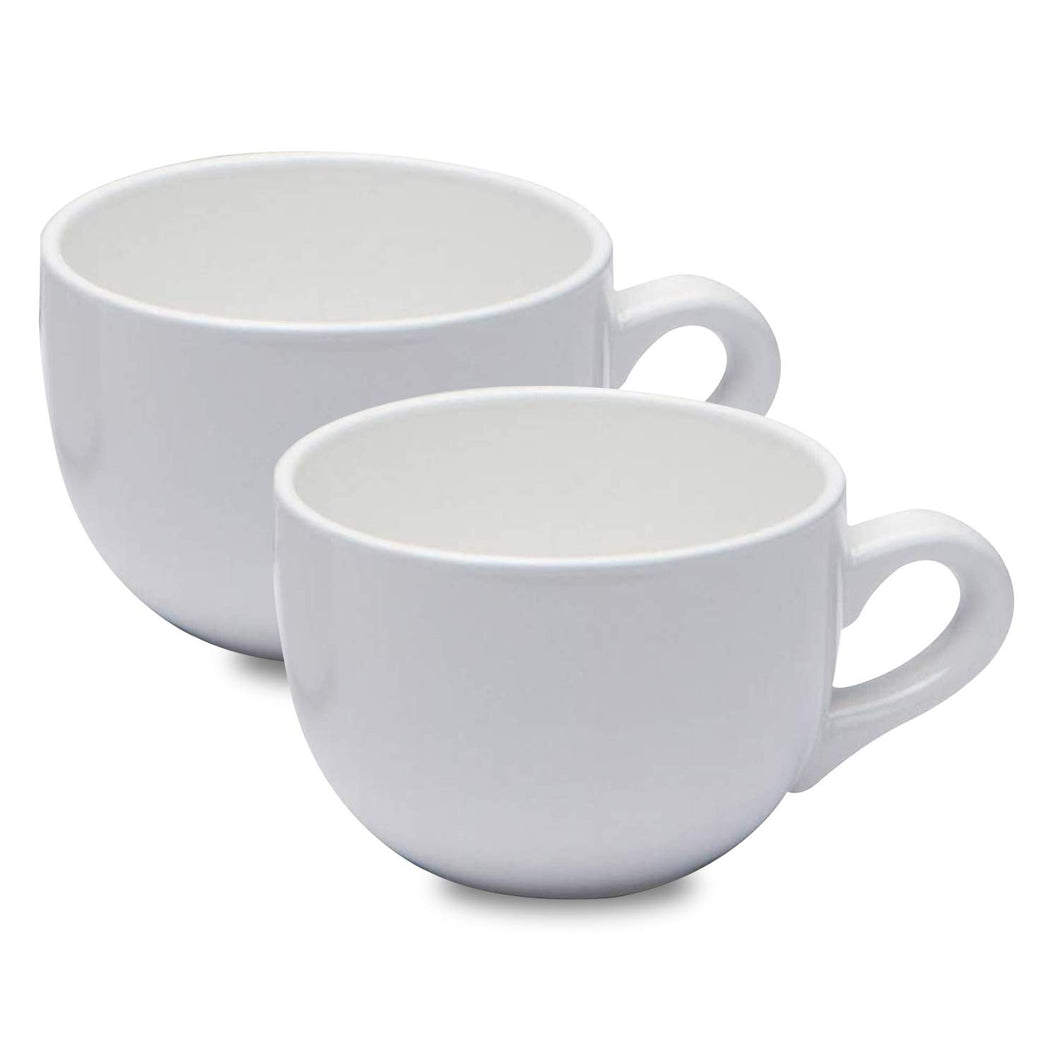 Serami 22oz White Jumbo Ceramic Bowl Mugs, 2pk