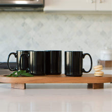 Load image into Gallery viewer, Serami 15oz Black Classic Ceramic Coffee Mugs, 4pk
