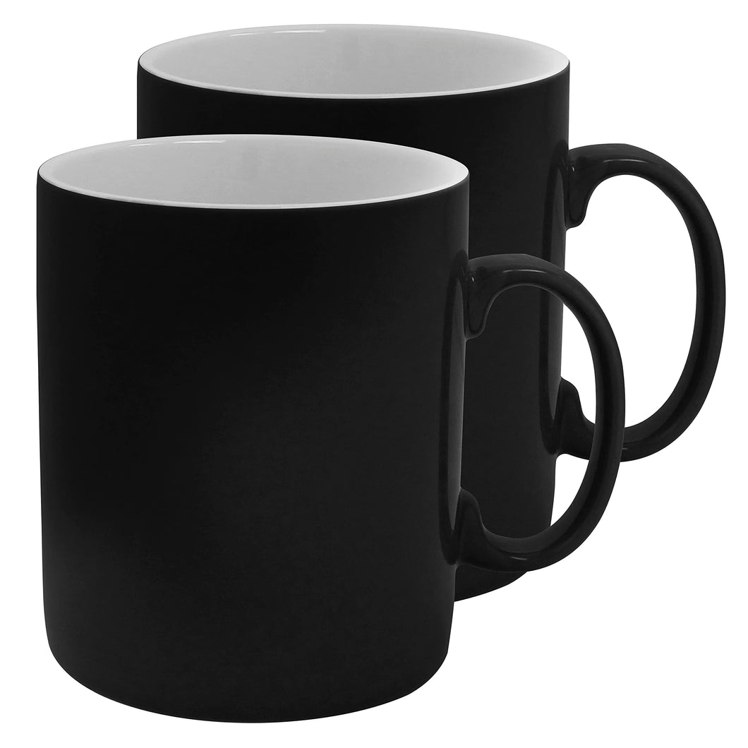 Serami 28oz Extra Large Black Classic Ceramic Mugs, 2pk