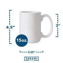 Load image into Gallery viewer, Serami 15oz White Classic Ceramic Coffee Mugs, 4pk
