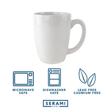 Load image into Gallery viewer, Serami 14oz White Glendale Ceramic Coffee Mugs, 6pk
