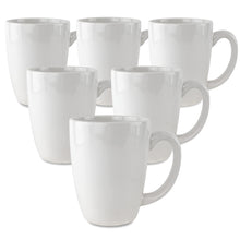 Load image into Gallery viewer, Serami 14oz White Glendale Ceramic Coffee Mugs, 6pk

