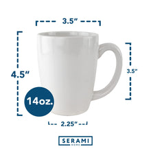 Load image into Gallery viewer, Serami 14oz White Glendale Ceramic Coffee Mugs, 2pk
