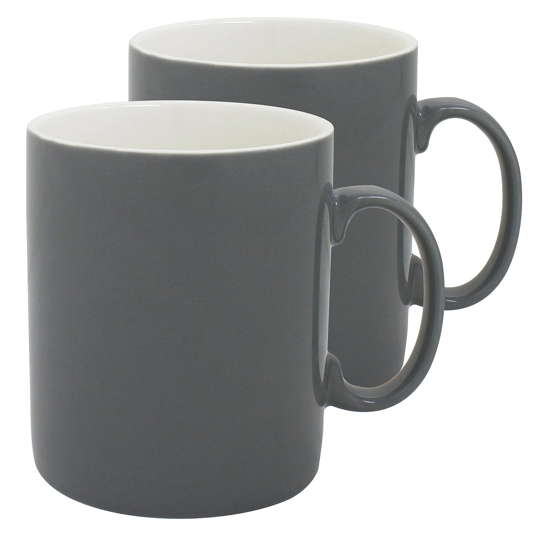 Serami 28oz Extra Large Gray Classic Ceramic Mugs, 2pk