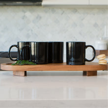 Load image into Gallery viewer, Serami 19oz Black Large Classic Mugs for Coffee or Tea. Large Handle and Heavy Duty Construction, Set of 4
