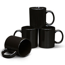 Load image into Gallery viewer, Serami 19oz Black Large Classic Mugs for Coffee or Tea. Large Handle and Heavy Duty Construction, Set of 4

